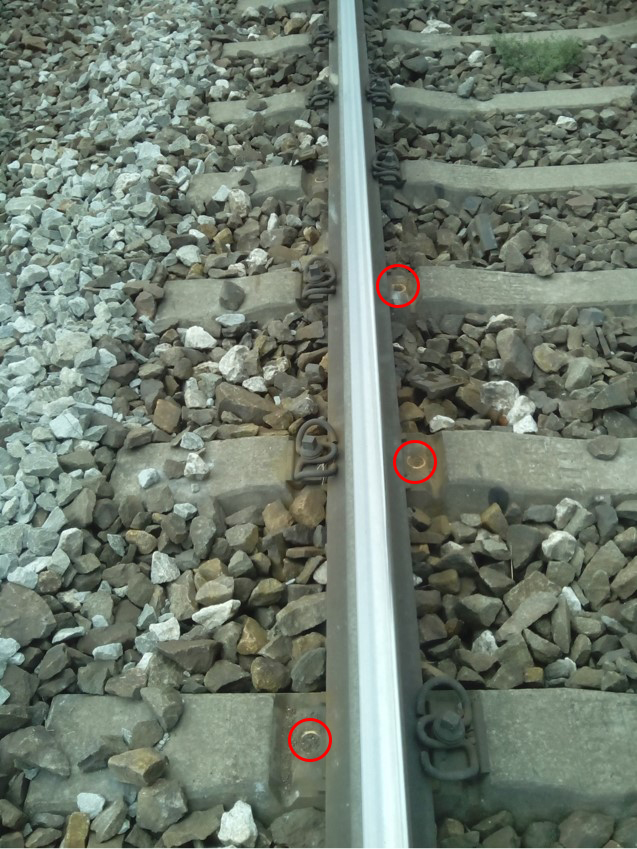 Detail of a broken rail spike before repair